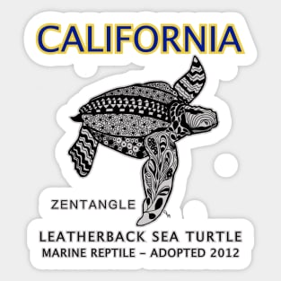 California - Leatherback Sea Turtle - Zentangle Sticker